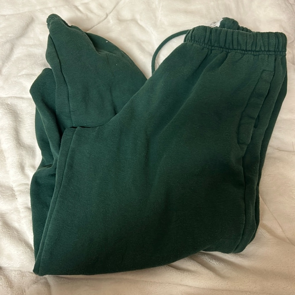 green sweatpants